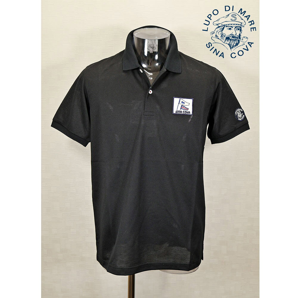 ★シナコバ【*001*】【*BIG SALE*】40％OFF・SINA COVA & Guest-One コラボポロシャツ　限定品 春夏半袖ポロシャツ＜M・L・LLサイズ＞黒-kg188・kg190・kg192