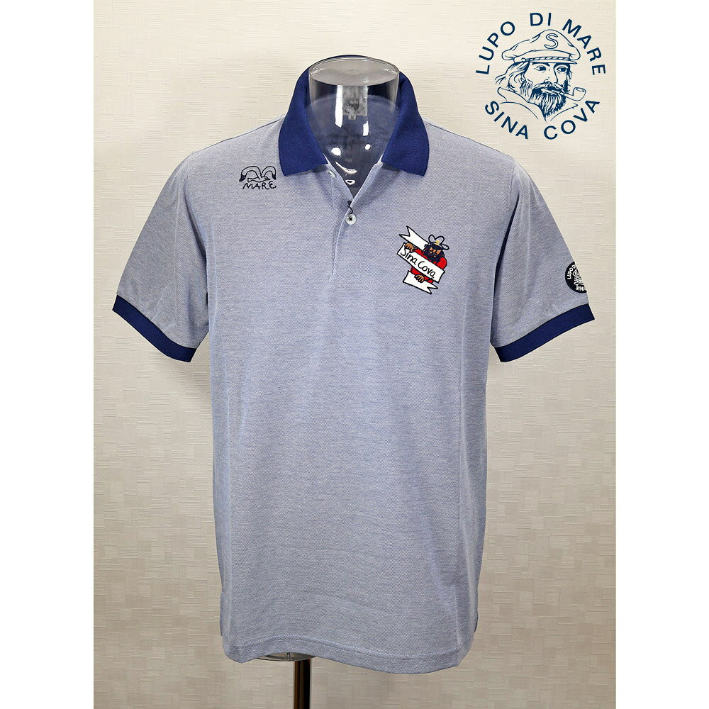 ★シナコバ【*001*】＜30％OFF・SINA COVA & Guest-One コラボ・ポロシャツ　限定品＞春夏半袖ポロシャツ＜M・L・LLサイズ＞ブルー-kg256・kg258・kg260