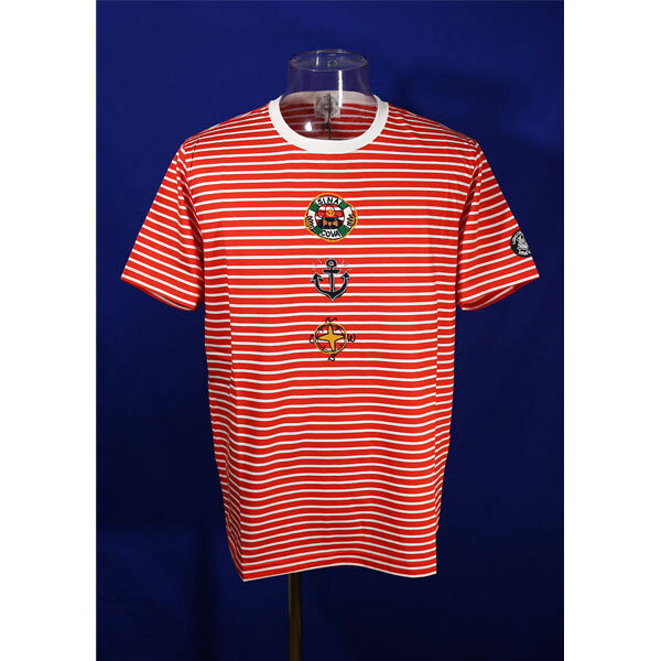 ★シナコバ【*001*】【*BIG SALE*】50%OFF・春夏半袖Tシャツ<Lサイズ>赤・オフ白・ボーダー-ko217・ko218