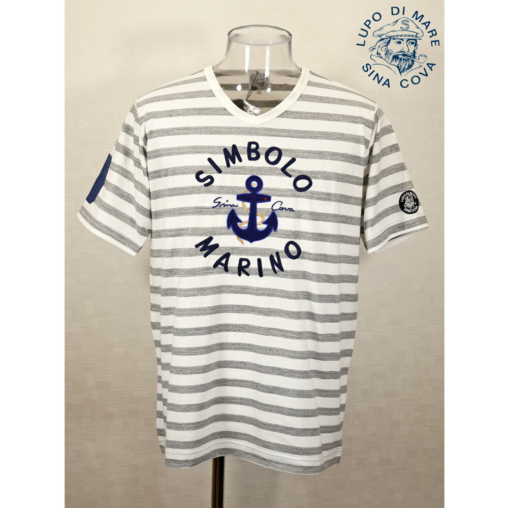 Rakuten - ★シナコバ【*001*】【25周年*001*】60％OFF・春夏半袖デザインVTシャツ＜Lサイズ＞白・モクグレー・ボーダー-ks115・ks116