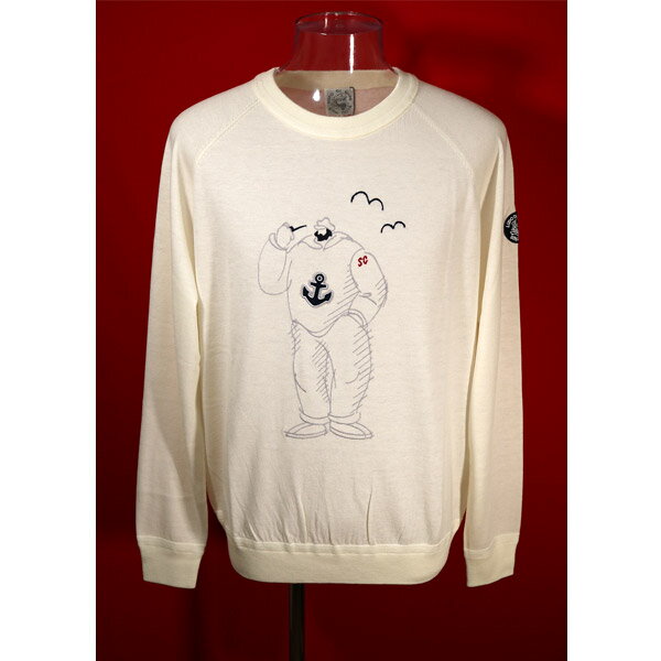 ★シナコバ【*001*】【*BIG SALE*】50%OFF・クルーネックウールセーター<L・サイズ>オフ白-ku125