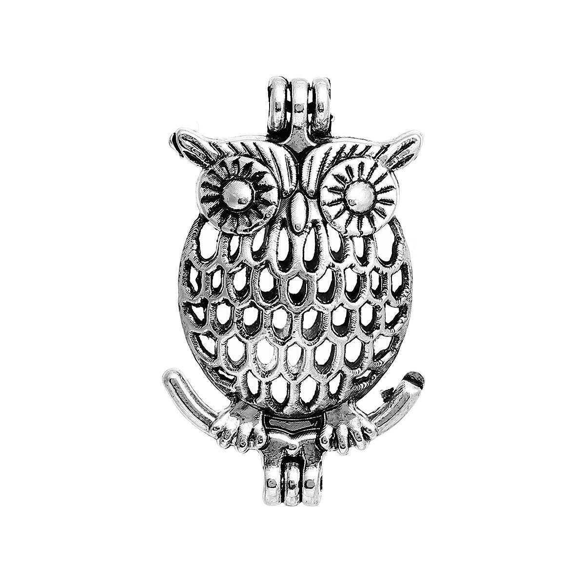 フクロウ 梟 OWL みみずく 猛禽類ペンダントロケット3個入（1個あたり333円） 天然石ジュエリーのお店 ペンダント ネックレス ハッピーエイト