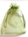 23×17cm 40枚セット オーガンジーポーチ 抹茶緑 グリーン カーキ maccha green 渋緑 ちょっと大きめサイズでアメニティ入れにもお役立ち 天...