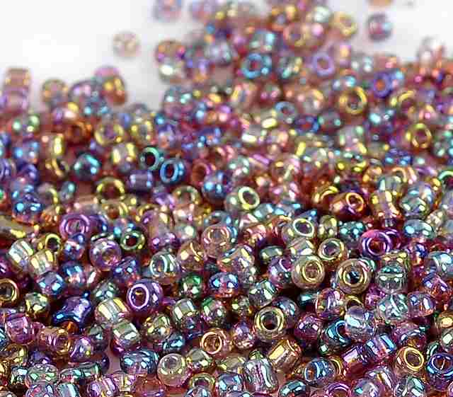Pendant Tops - 2mmオーロラカラー10/0ガラスビーズ（シードビーズ）100g（約8000粒） 天然石ジュエリーのお店 ハッピーエイト