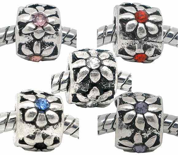 Rakuten - 10×7mmヨーロピアンスタイルメタルビーズ花模様10個＠100円！