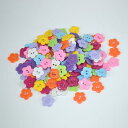 14mm可愛いお花型二つ穴プラスティックボタンカラーMIX約400個@3円 天然石ジュエリーのお店 ハッピーエイト(4)