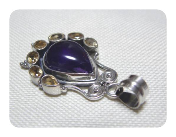 上品★小粒なしずく形アメジスト2石...