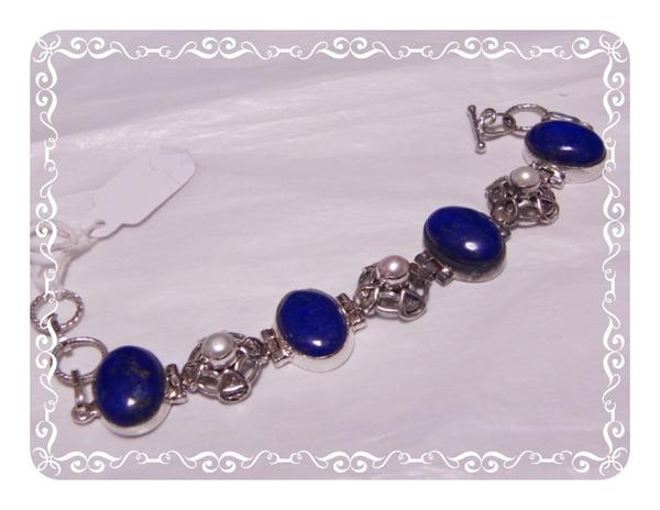 大きなオーバルラピスラズリ4石とパ...