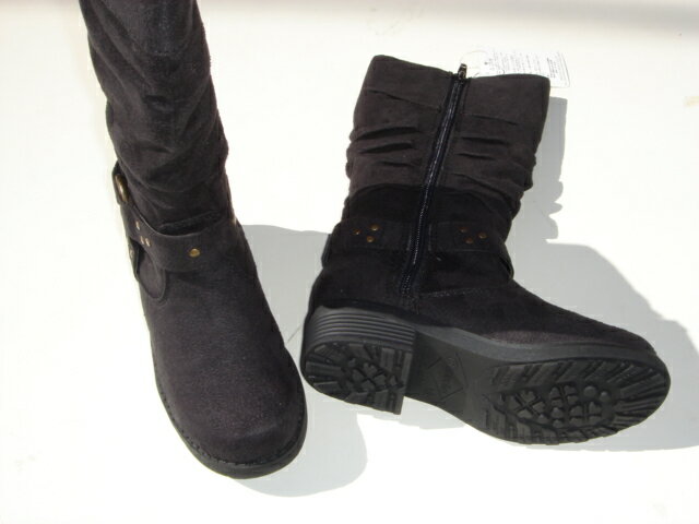 ★ELMARINE シルキースエードジュニアブーツ NO-1617 黒 。 2