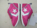 ★(32)CONVERSE First☆stay, MINI RS PINK/WHT US-6(13センチ)。 ★甲の使用素材は合成繊維＋合成素材（補強部分）仕様。 ★靴底の使用素材は合成底ゴム仕様。 ★甲裏と踵、履き口クロスにはウレタンフォームを当てて足あたりがソフトです。 ★幅広ワイズで安定感ある履き心地です。 ★甲のベルトは平面マジック仕様で着脱が簡単です。 ★超軽量（12センチ時＝片方100グラムです。