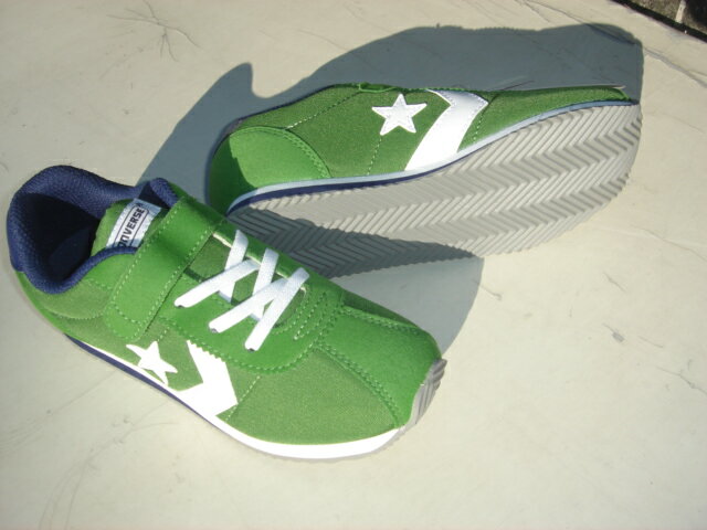 ★CONVERSE First★Star KID`S RM GRN/WHT。
