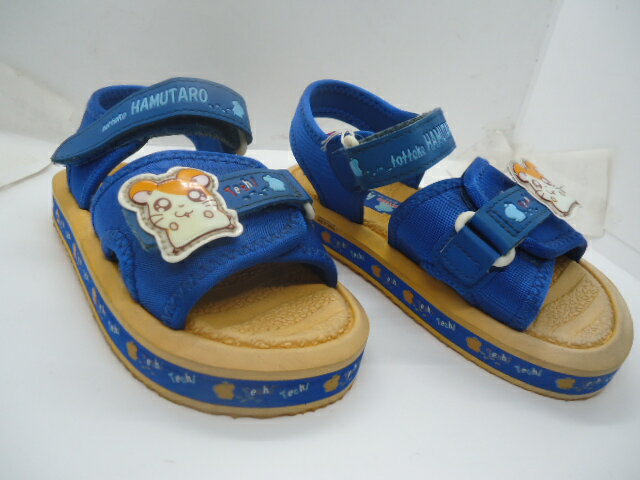 ★訳あり！サンリオ！キッズサンダル HAMUUTARO ブルー 19cm。