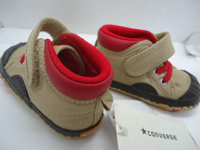 ★(38)CONVERSE ALL STAR BABY CAMPING 2 NO-7C745 ベージュ/レッド 12,5cm。