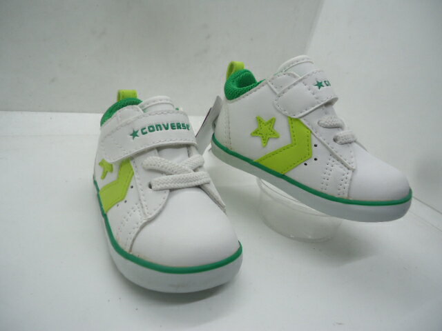 ★CONVERSE ベビー オールスター mini P-LN7CK445 白/LIGHT緑/緑 12,5cm。