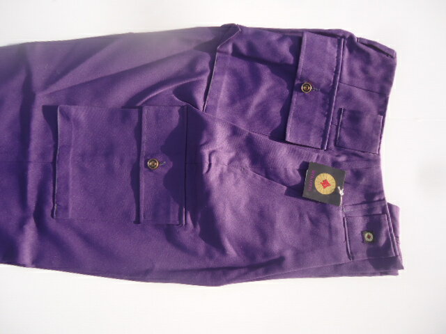 ★命！特攻カーゴパンツ NO-214PT ポリエステル85%/綿15％ パープル L(76-80cm)。