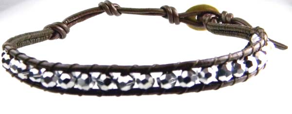 ビーズ ブレスレット カット入りミラーブラック ストーンビーズブレス 男女兼用/メール便可 再入荷無 セール価格【ギフト包装無料】