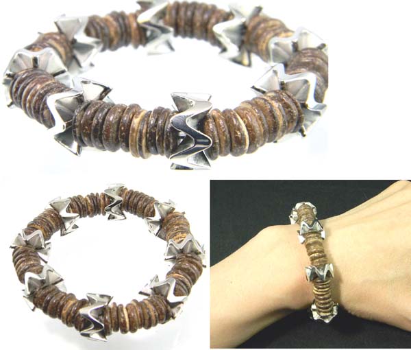 ビーズブレスレット ココ＆ギザ/茶ゴムブレスレット　男女兼用/在庫限り価格【ギフト包装無料】