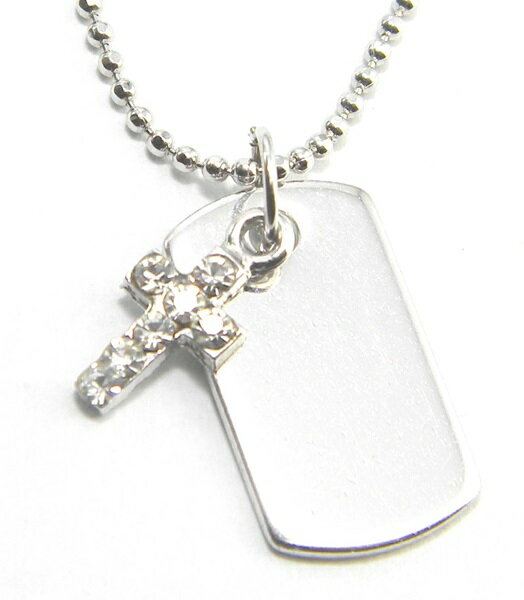 ミニトップ プチペンダント ラインストーンクロス/プレート/ガーリッシュ キレカジ 細 ボールチェーン/メール便可【ギフト包装無料】