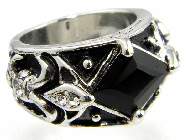 ストーンリング/ダイヤ型/石指輪　ロックファッション/メール便可【ギフト包装無料】