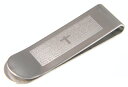 マネークリップ ステンレス メッセージクロス/艶消シルバー/メール便可 在庫限り価格【ギフト包装無料】