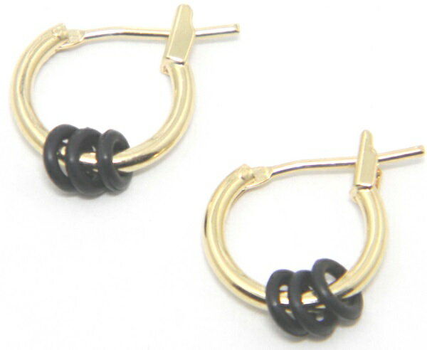 ラバーリング フープ ピアス遮断機型ピン/ゴールド/メール便可【ギフト包装無料】