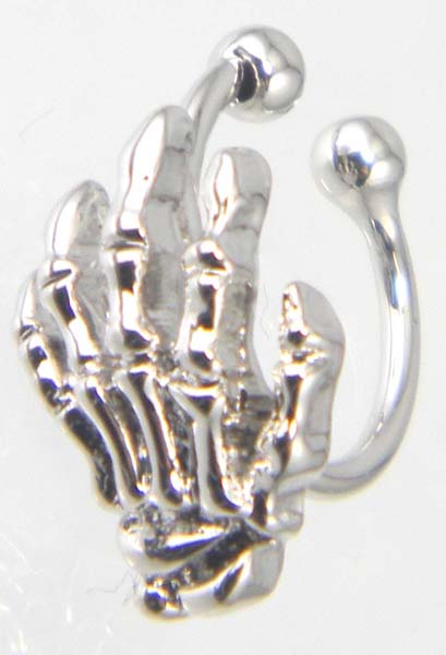 レディース イヤカフ イヤリング リング 骨手/シンプル 男女兼用フープ スカル片耳/在庫限り価格【ギフト包装無料】