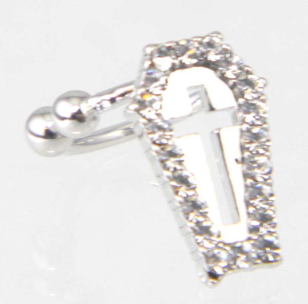 レディース イヤカフ イヤリング 平リング 棺桶/シンプル 男女兼用フープ スカル片耳/在庫限り価格【ギフト包装無料】