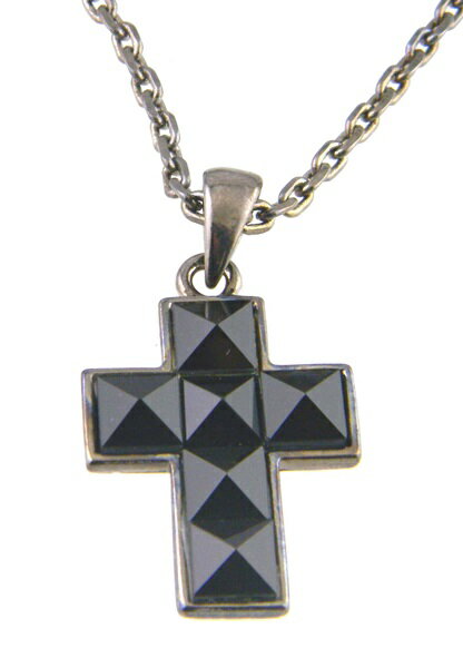 クロスネックレス スタッズストーン/十字架 PUNK ゴスロリ/メール便可【ギフト包装無料】