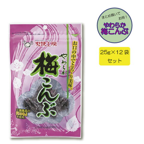 【在庫あり】 上田昆布 やわらか梅こんぶ 25g×12袋セット【天然食物繊維 子ども 子供 おやつ おつまみ 爽快工房 おしゃぶりこんぶ まとめ買い 箱買い 12個セット ダイエット 便秘解消 健康食品】[zk]