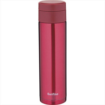 サンライズ 真空二重携帯マグボトル300mL レッド SR-38R【ステンレスボトル 水筒 300ml ふた付き 直飲み じかのみ 遠足 ピクニック 運動会 アウトドア 保温 保冷 丸洗い】