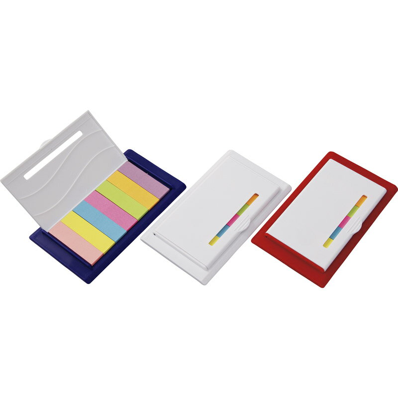 【単品/色指定不可】 ケース入りカラフルふせんセット SC-1605 【販促品 ノベルティグッズ 日用品 消耗品 筆記用具 7色 付箋 目印 ケース付き】[tr...
