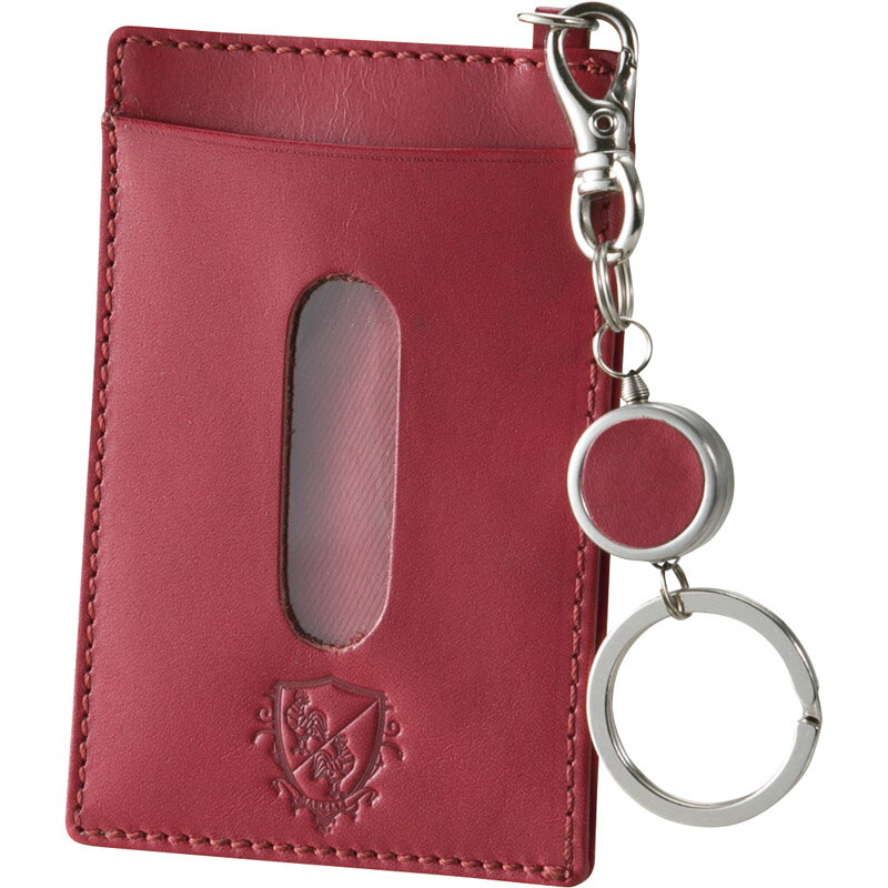 マレリー バシラーレ リール付きパスケース アカ MP22540[tr]