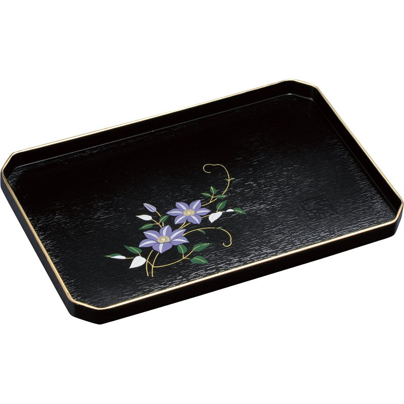 紀州塗 黒 鉄線 万能トレー 0000077[tr]