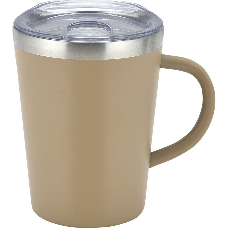 スムゥー 蓋付きマグカップ 350mL ブラウン LB-6814[tr] 名入れ可