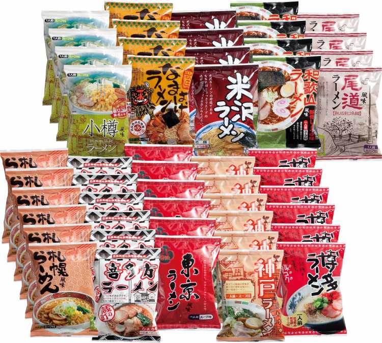 【20％OFF】【デパ地下グルメ】全日本らーめん味比べ 50食【5400円以上で本州九州四国送料無料】【産地直送 ギフト対応不可品】【インスタントラーメン 袋麺 ご当地】