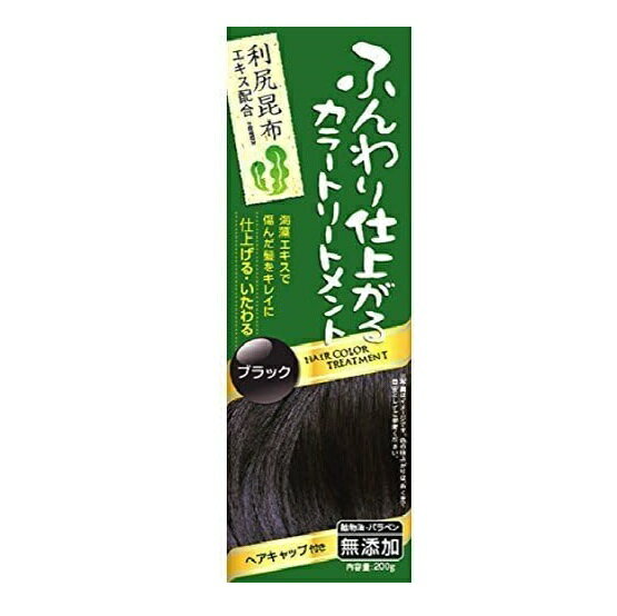 【訳あり】[2個セット] ふんわり仕上がるカラートリートメント ブラック（白髪染め）【送料無料 無添加 利尻昆布配合 ヘアカラートリートメント 黒 黒染め レディース メンズ 黒色 人気 おすすめ クロ 利尻昆布エキス配合 】[zkas]