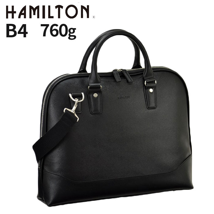 ハミルトン ビジネスバッグ ビジネスバッグ メンズ ブリーフケース B4 A4 ショルダー付き HAMILTON #26630 マイボトル 弁当箱 外回り 営業 出張 通勤 大開きタイプ 38cm 黒 マチ広[tr]