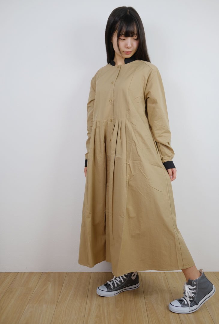 【スーパーSALE限定プライス】【再入荷】KELEN (ケレン) | Cleric Collar Shirts Dress 