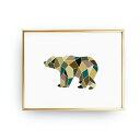 LOVELY POSTERS | GEOMETRIC BEAR PRINT | A2 アートプリント/ポスター【北欧 シンプル おしゃれ】