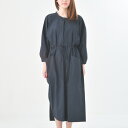 【SALE セール】CACTI | SMOCK COAT (navy) | ワンピース【カクチ シンプル かわいい】