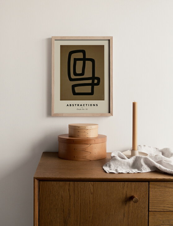 CARO CARO PRINTS | Brown and Black Abstract Art Print (ABST-16) | アートプリント/アートポスター (30x40cm) 北欧 アブストラクト