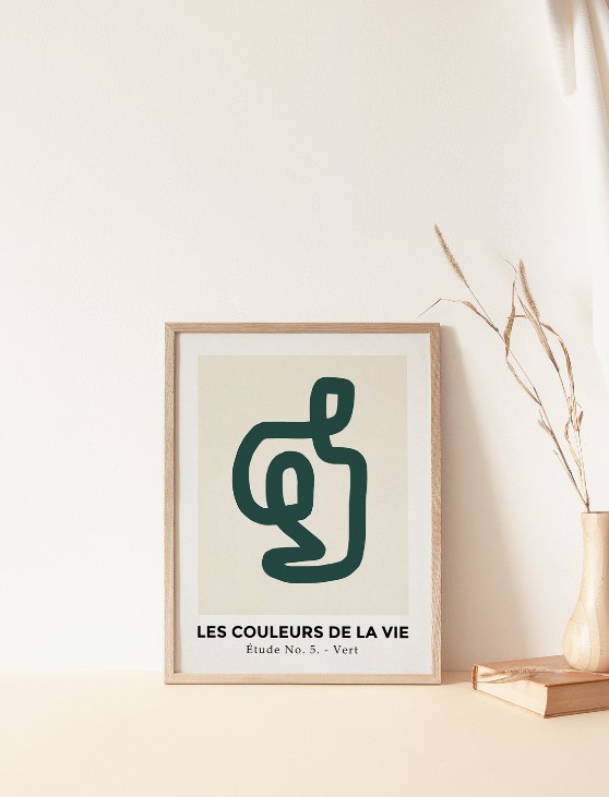 北欧雑貨と音楽 HAFEN ハーフェンのCARO CARO PRINTS | Abstract Green Art Print (GMTC-4201) | アートプリント/アートポスター (30x40cm) 北欧 アブストラクト｜アングル2