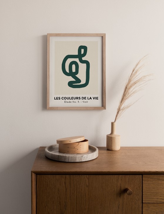 北欧雑貨と音楽 HAFEN ハーフェンのCARO CARO PRINTS | Abstract Green Art Print (GMTC-4201) | アートプリント/アートポスター (30x40cm) 北欧 アブストラクト｜アングル3