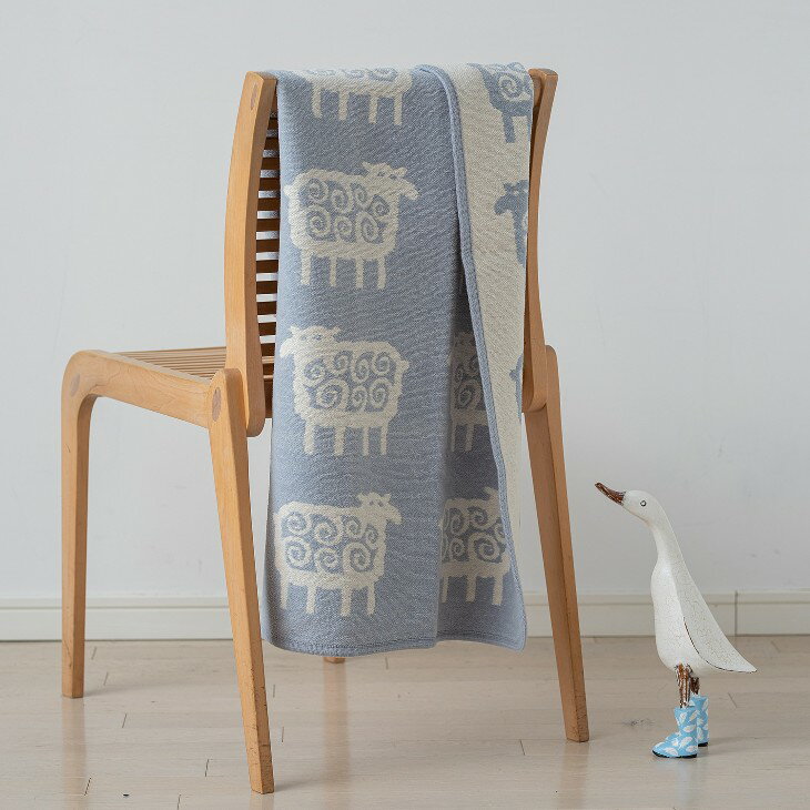 KLIPPAN (クリッパン) | ベングトのヒツジ (エンジェルブルー) | シュニールコットン ミニブランケット (70x90cm) 送料無料 北欧 [2]