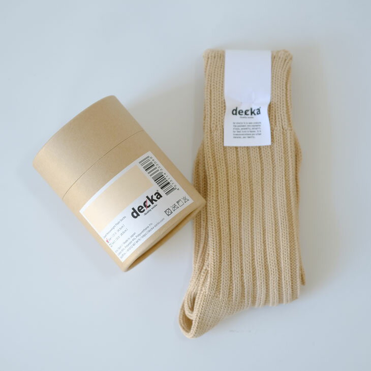 decka -quality socks- | Cased heavy weight plain socks -5th collections- (ecru) | ソックス デカ 靴下 かわいい 無地