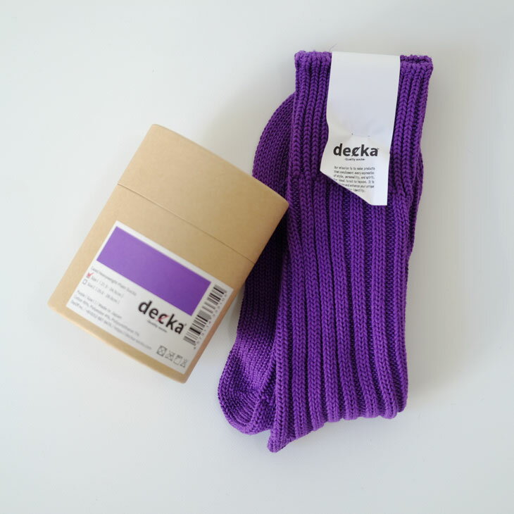 decka -quality socks- Cased heavy weight plain socks -5th collections- (purple) ソックス デカ 靴下 かわいい 無地