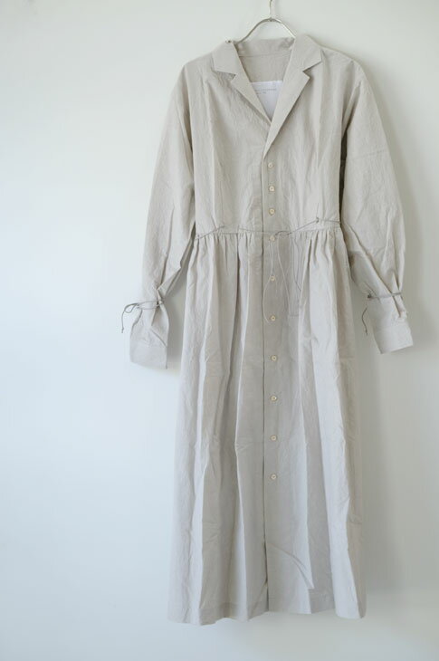 the last flower of the afternoon | 淡き夜の open-collared dress (moon gray) | 送料無料 ワンピース レディース