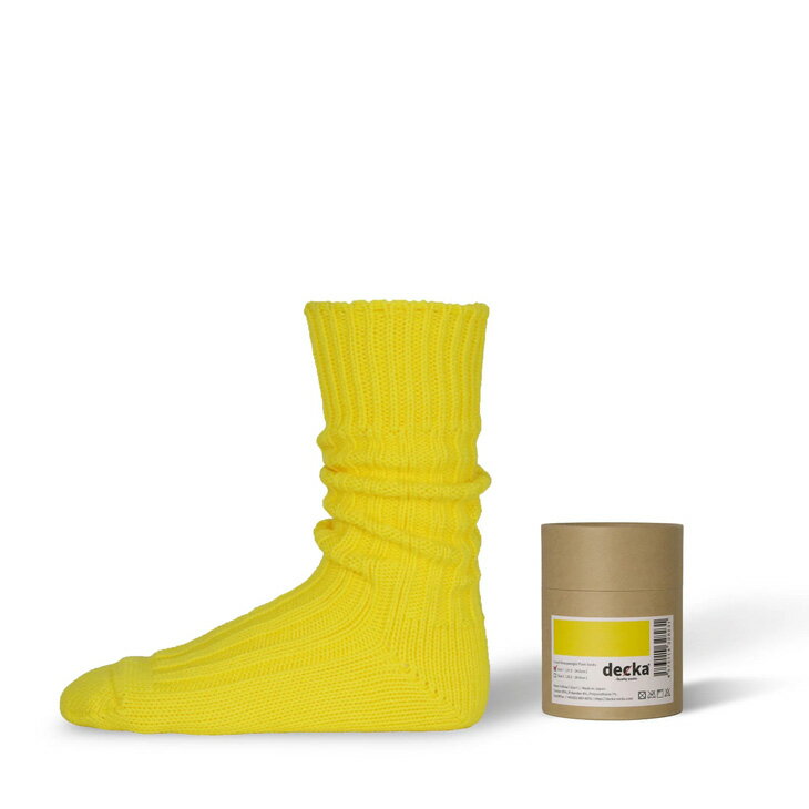 decka -quality socks- | Cased Heavyweight Plain Socks -4th Collection- (neon yellow) | ソックス デカ 靴下