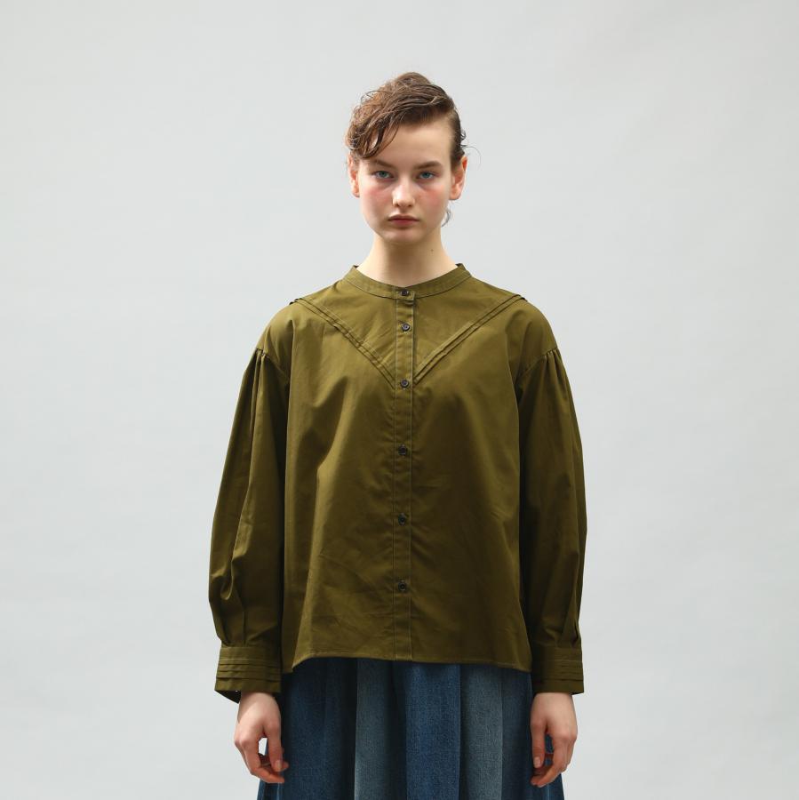 【SALE セール】KELEN (ケレン) | TUCK DESIGN BLOUSE "CANA" (khaki) | 送料無料 トップス ブラウス シンプル お洒落