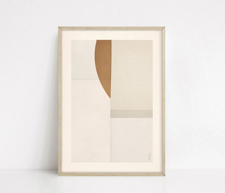 楽天北欧雑貨と音楽 HAFEN ハーフェンCARO CARO PRINTS | Cream & Brown Textured Art Print （MNLT-09） | アートプリント/アートポスター （50x70cm） 北欧 アブストラクト